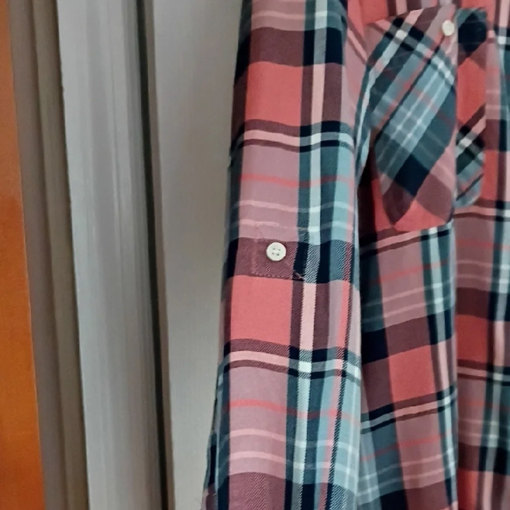 Ralph Lauren Women's Plaid Oxford Button Down Shirt, XL - Picture 3 of 10